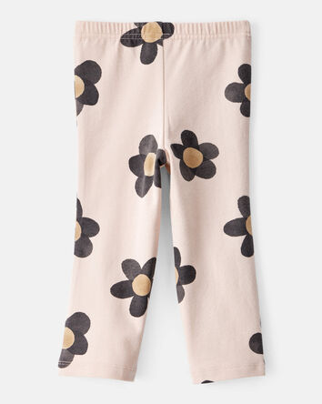 Baby Girl Floral Cotton Flare Leggings, 
