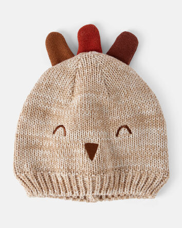 Baby Thanksgiving Turkey Beanie Hat - Brown, 