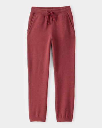 Boys Fleece Drawstring Joggers - Red, 