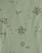 Baby Boy Dragon Print Cotton Long-Sleeve Bodysuit & Pant Set - Green/White, image 5 of 6 slides