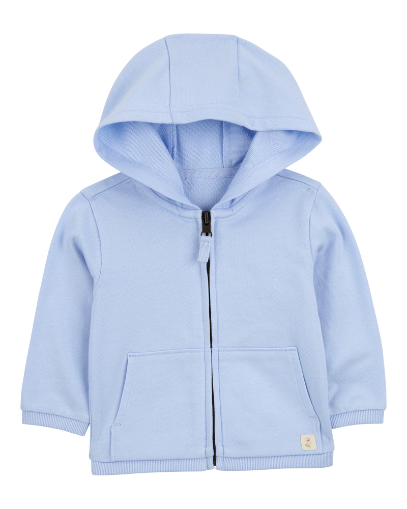 Baby 2-Piece French Terry Hoodie & Joggers Set - Blue, image 2 of 6 slides