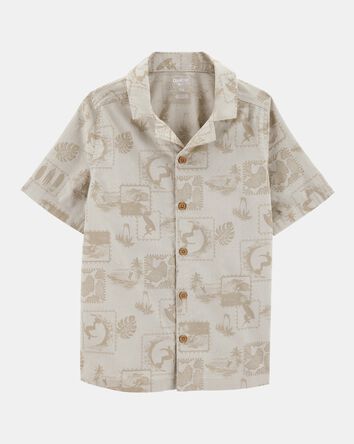 Boys Safari Short-Sleeve Button-Down Shirt - Khaki, 