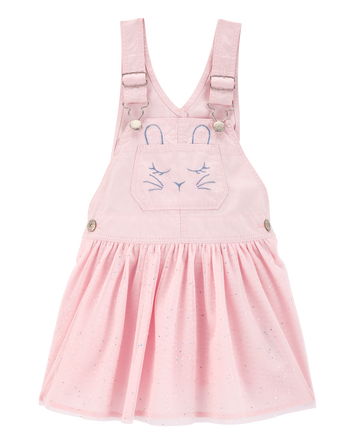 Toddler Bunny Glitter Jumper Dress - Pink, 