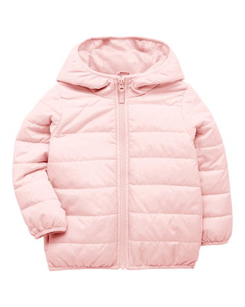 Toddler Packable Hooded Puffer Jacket - Pink, 