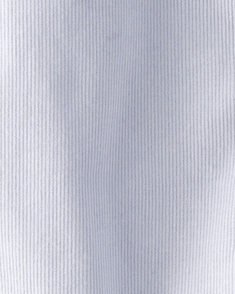 Baby Boy Corduroy Long-Sleeve Button-Down Bodysuit - Blue, image 3 of 4 slides