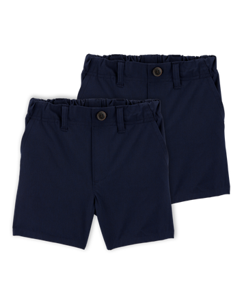 Toddler 2-Pack Active Pull-On Uniform Shorts - Navy, 