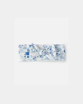 Baby Girl Floral Headwrap - Blue/White, 