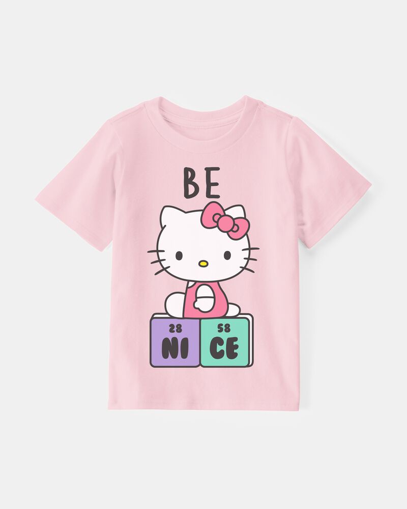 Toddler Girl Hello Kitty&reg; "Be Nice" Short-Sleeve Graphic Tee - Pink, image 1 of 2 slides