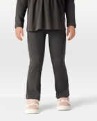 Toddler Girl 2-Piece Black Peplum Top & Cotton Flare Leggings Set - Black/Grey, image 7 of 8 slides