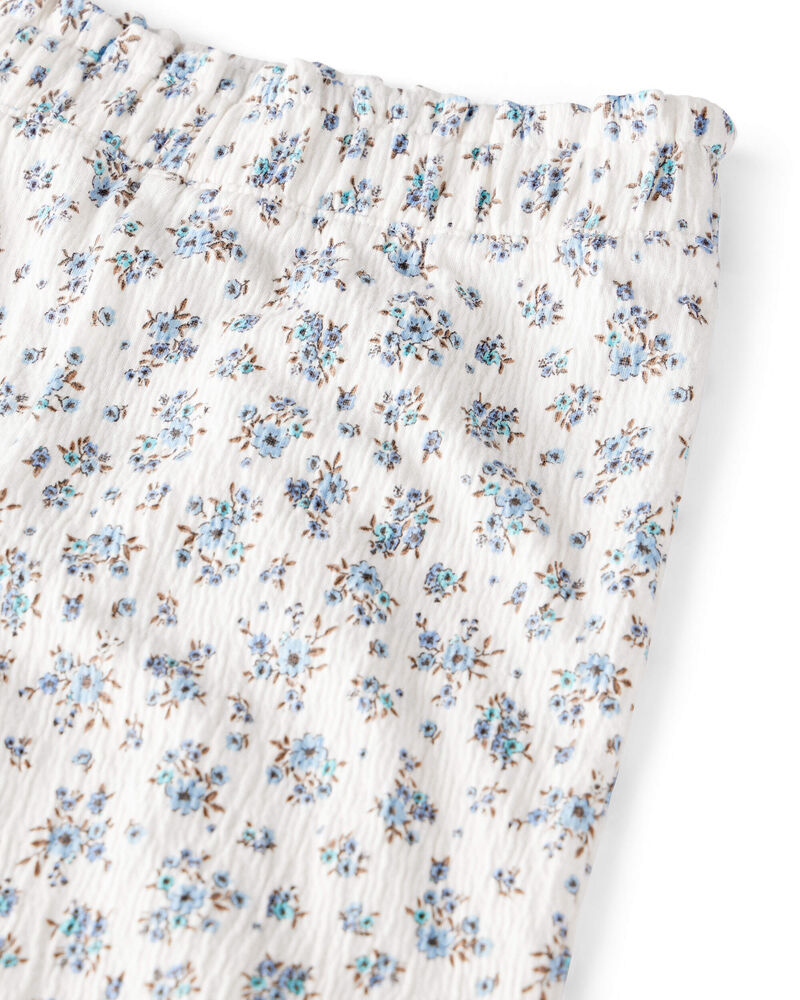 Baby Girl 2-Piece Organic Cotton Crinkled Knit Set in BlueMist Bloom Print, image 2 of 5 slides