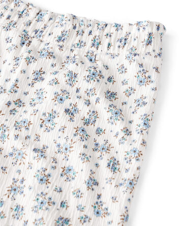 Baby Girl 2-Piece Organic Cotton Crinkled Knit Set in BlueMist Bloom Print, 