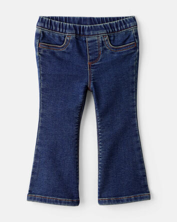 Baby Girl 2-Piece Floral Top and Denim Pants Set , 