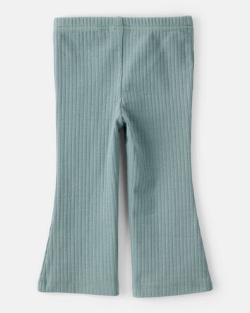 Baby Girl Cotton Flare Leggings - Green, 