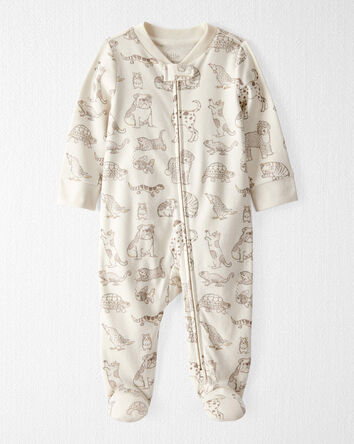 Baby Pet Print Organic Cotton Sleep & Play Pajamas, 