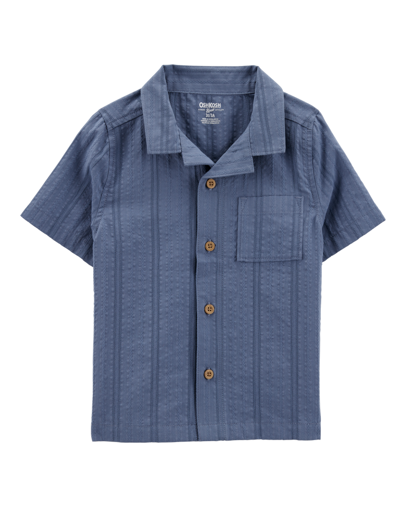 Baby Seersucker Button-Down Shirt - Blue, image 1 of 4 slides