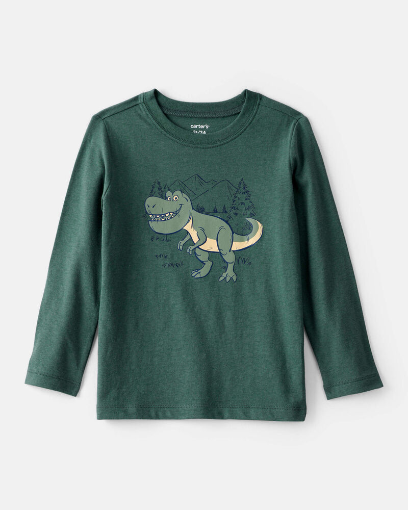 Toddler Boy Dinosaur Long-Sleeve Graphic Tee - Green, image 1 of 3 slides