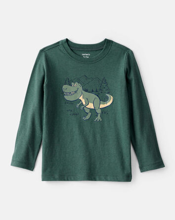 Toddler Boy Dinosaur Long-Sleeve Graphic Tee - Green, 