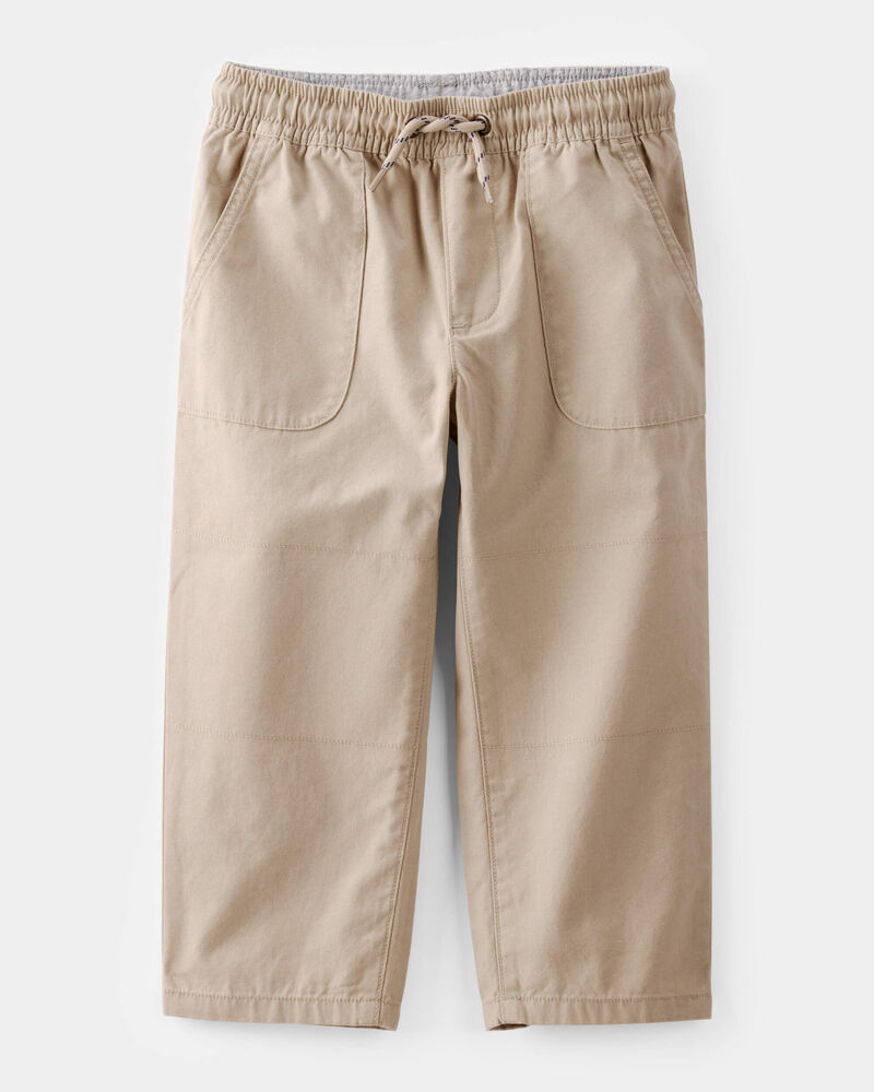 Toddler Boy Drawstring Pull-On Pants - Khaki, image 1 of 4 slides