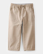Toddler Boy Drawstring Pull-On Pants - Khaki, image 1 of 4 slides