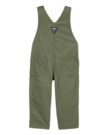Toddler Solid Canvas Overalls - Green, 