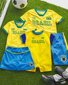 Kids 2-Piece Umbro Brazil Soccer Jersey & Short Set - Blue/Yellow/Green, image 10 of 12 slides
