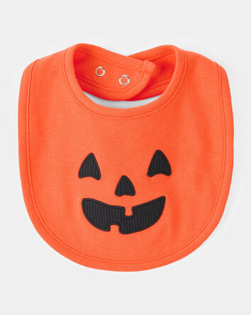 Baby Halloween Jack-O-Lantern Pumpkin Bib - Orange, 