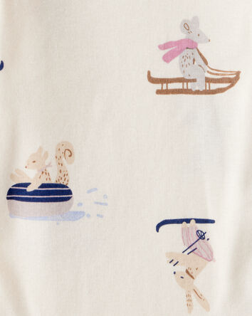 Baby Girl 4-Pack Polar Bear Print Cotton Long-Sleeve Multipack Bodysuits - Multi, 