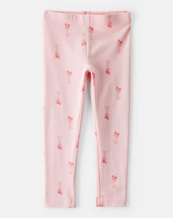 Toddler Girl Cotton Ballerina Stretch Leggings - Pink, 
