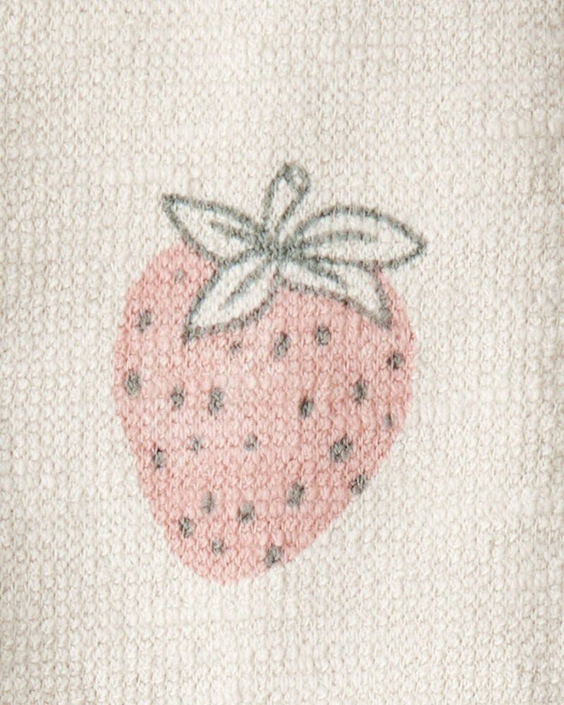 Baby Girl Organic Cotton Strawberry-Print Romper, image 3 of 4 slides