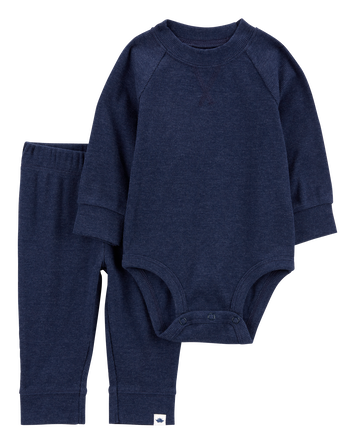 Baby Boy 2-Piece Bodysuit Pant Set, 