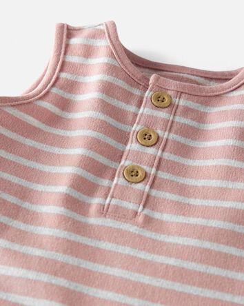 Baby Striped Organic Cotton Jumpsuit, 