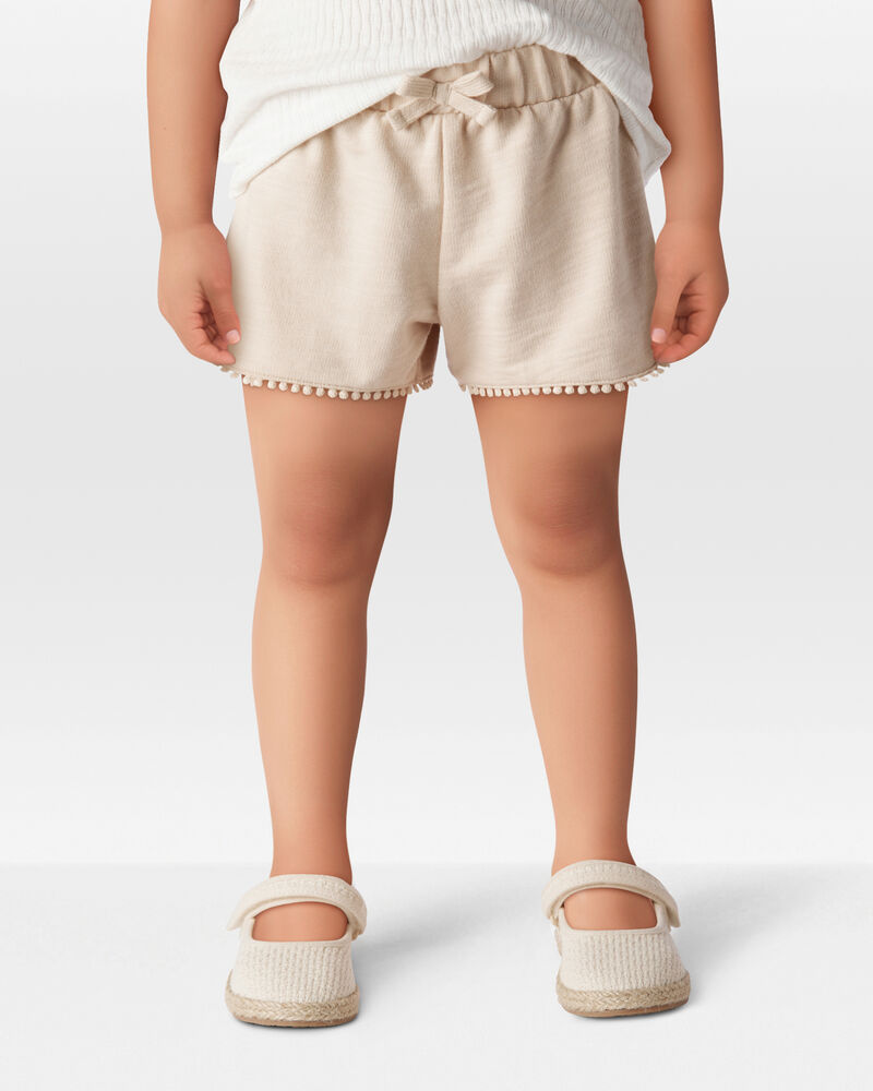 Toddler 2-Piece Seashell Ribbed Tank Top & Pom Pom Dolphin Shorts Set - Ivory/Tan

, image 9 of 10 slides