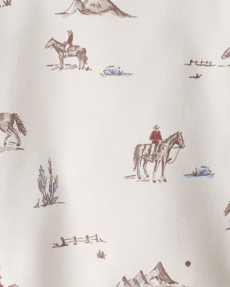 Toddler French Terry Sweatshirt Made with Organic Cotton in Western Rodeo Print, image 3 of 4 slides