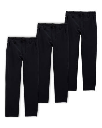 Kid 3-Pack Active Pull-On Uniform Pants - Black, 