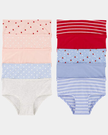 Toddler Girl 10-Pack Strawberry Print Brief Underwear, 