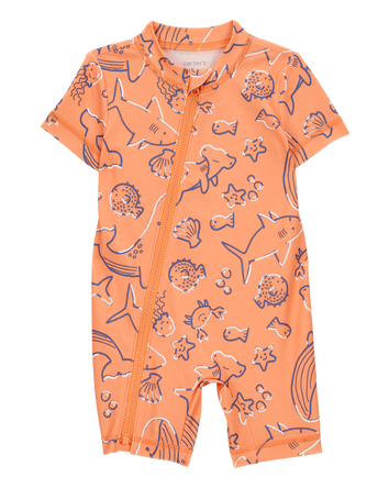 Baby Boy 1-Piece Whale Print Rashguard, 