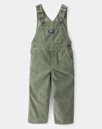 Toddler Boy Solid Corduroy Overalls - Green, 