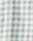 Baby Boy Checkered Print Bodysuit Overall Set - Blue/Green, image 5 of 6 slides