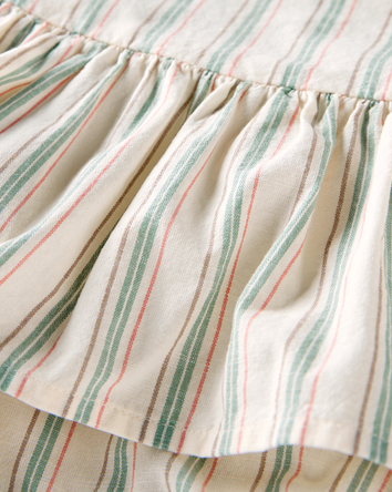 Baby Striped Sunsuit Made with Organic Cotton and Linen Blend, 