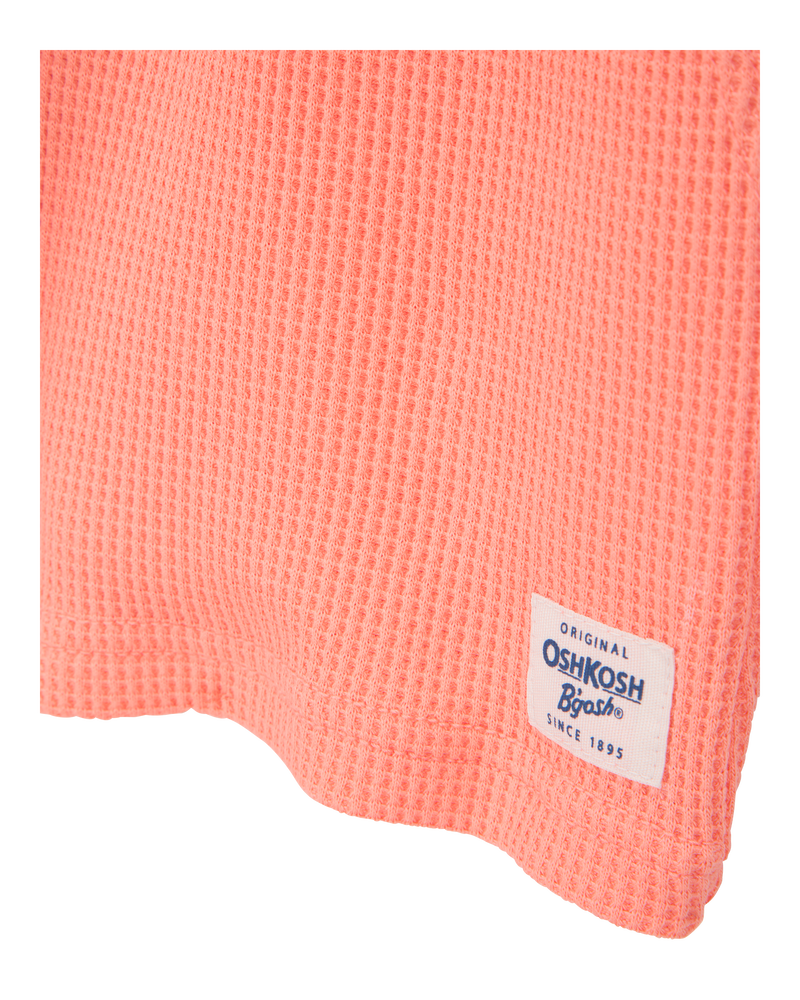 Toddler Waffle Knit Drawstring Shorts - Orange, image 5 of 7 slides