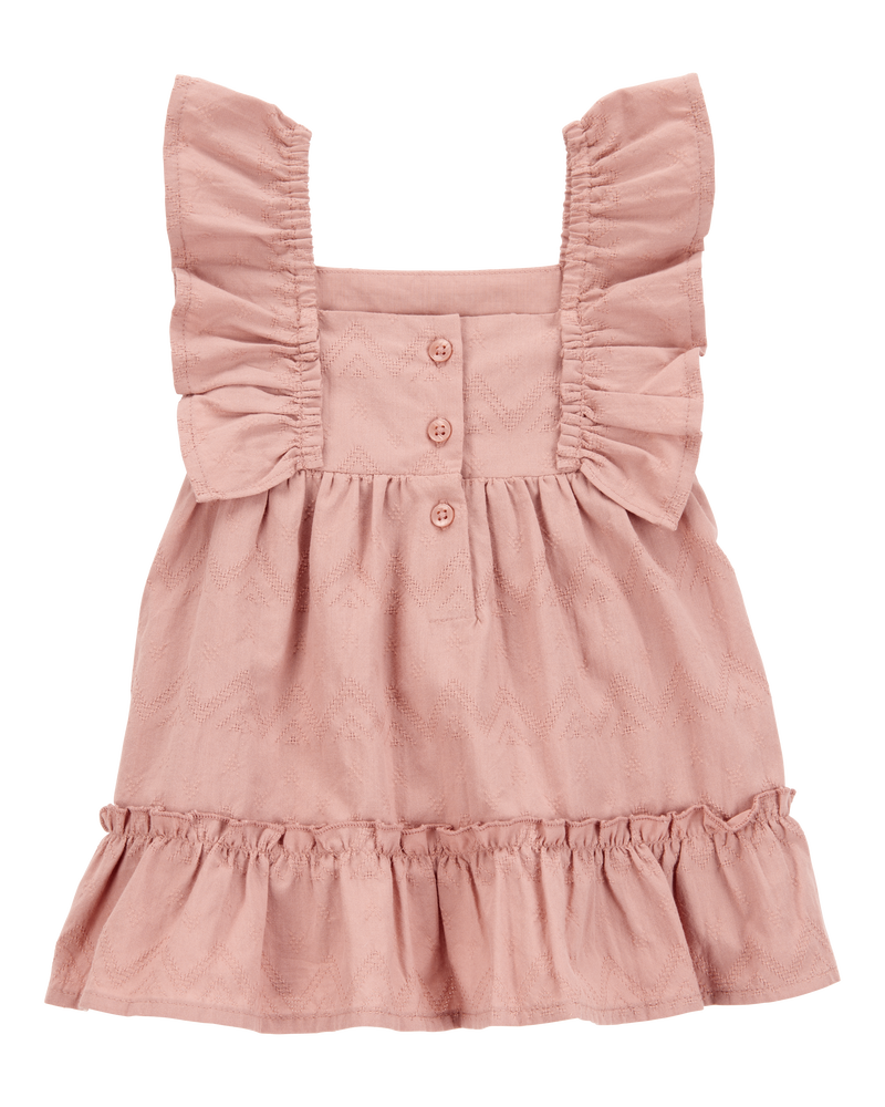 Baby Flutter Tiered Dress - Pink, image 2 of 5 slides