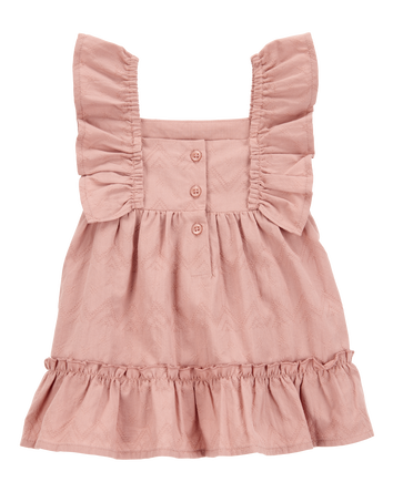 Baby Flutter Tiered Dress - Pink, 