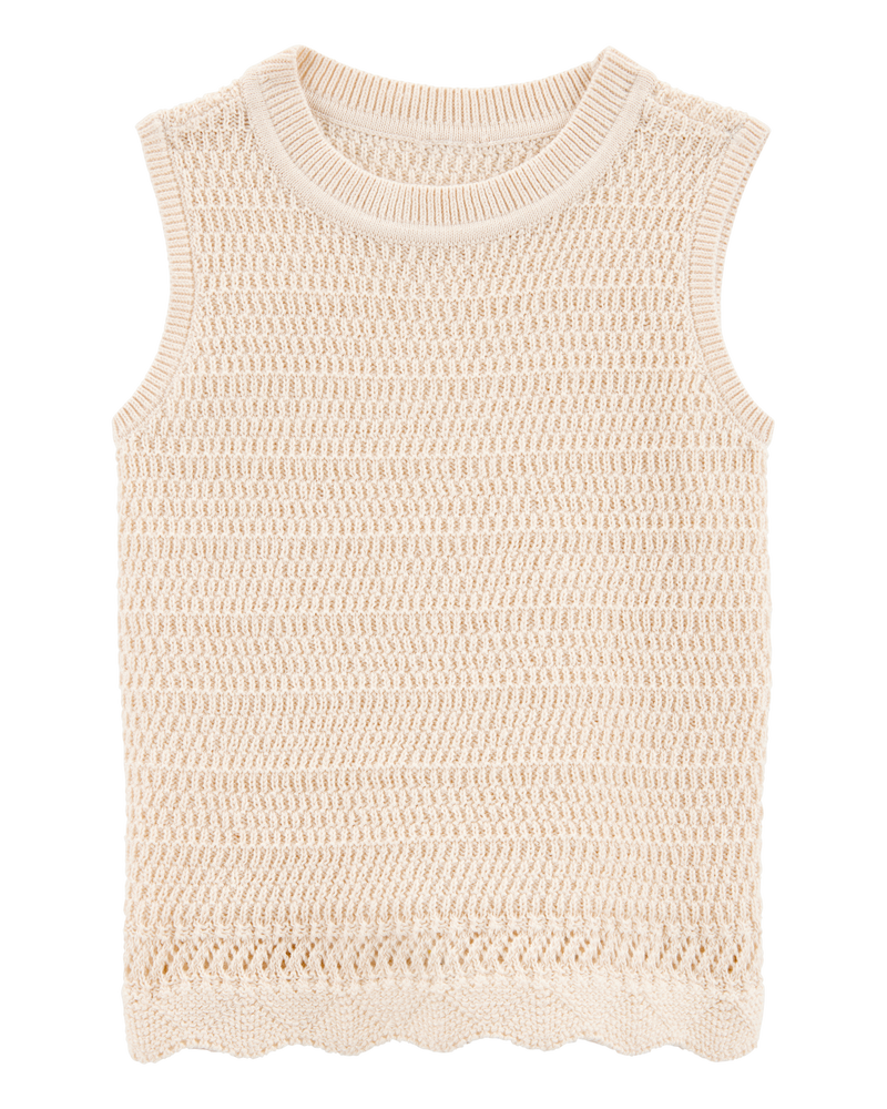 Baby Crotchet Knit Tank - Ivory, image 1 of 4 slides