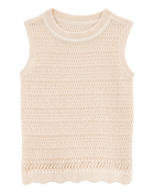 Baby Crotchet Knit Tank - Ivory, image 1 of 4 slides