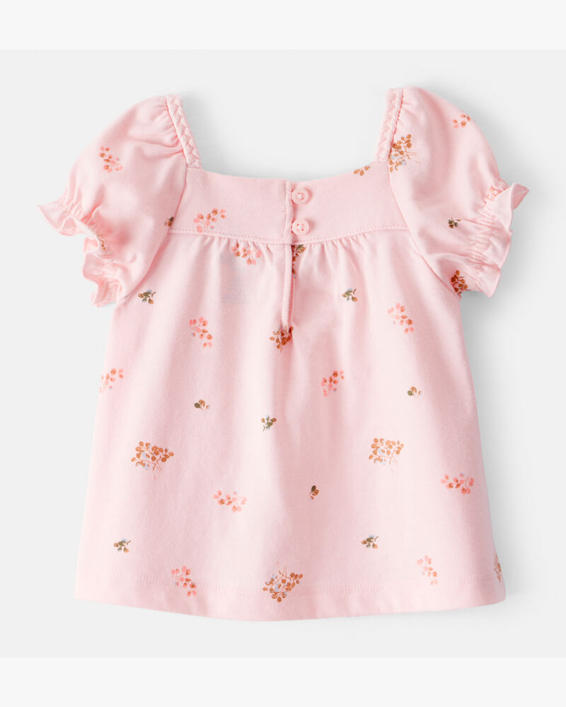 Baby Girl Floral Short-Sleeve Top - Pink, image 2 of 5 slides