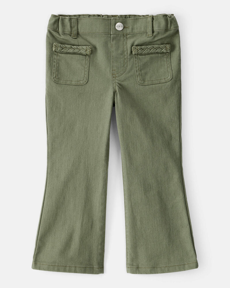 Toddler Girl Cotton Flare Pants - Green, image 1 of 7 slides