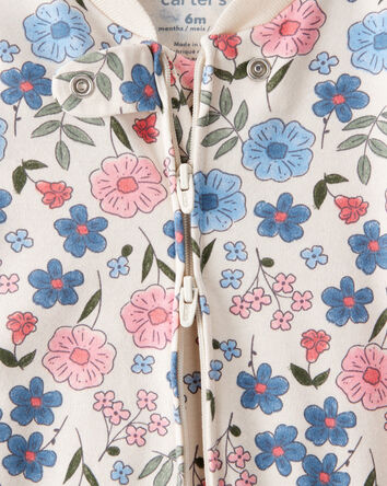 Baby Girl Floral 100% Cotton Long-Sleeve Snug Fit Sleep & Play Pajamas, 