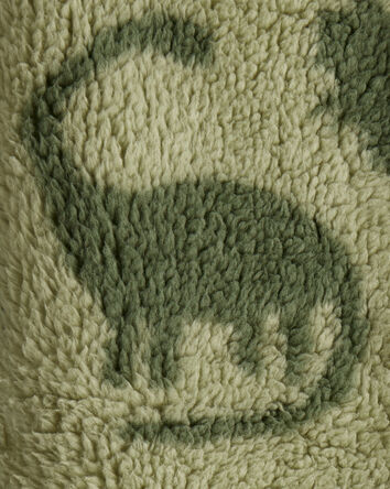 Toddler Boy Dinosaur Sherpa Zip-Up Jacket - Green, 