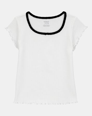 Kid Pointelle Baby Tee - White, 
