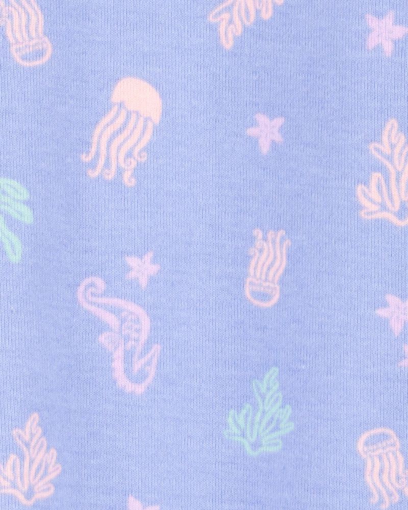 Baby Girl 1-Piece Jellyfish 100% Snug Fit Cotton Footie Pajamas - Purple, image 2 of 3 slides